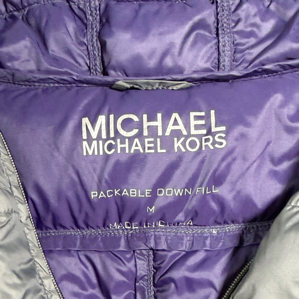 Michael Kors Women’s Packable Charcoal Hooded Down Fill Puffer Coat Parka Size M - Picture 6 of 14